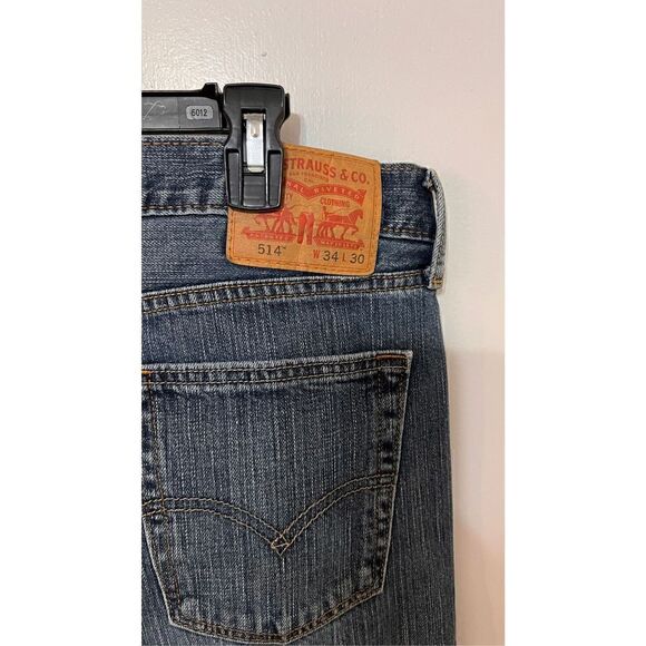 Levi's 514 Jeans Men's Relaxed Straight Leg Denim Blue Medium Wash Size W34xL30 - Picture 5 of 9